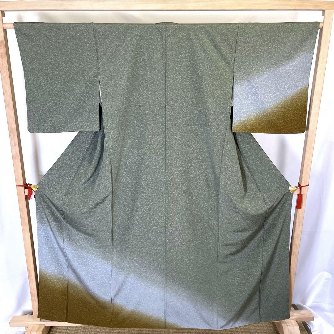 激安スーパーの“売上対決” k-1427 叩き染め ぼかし染の付下げ 一つ紋 正絹 広衿 袷 着物・浴衣
