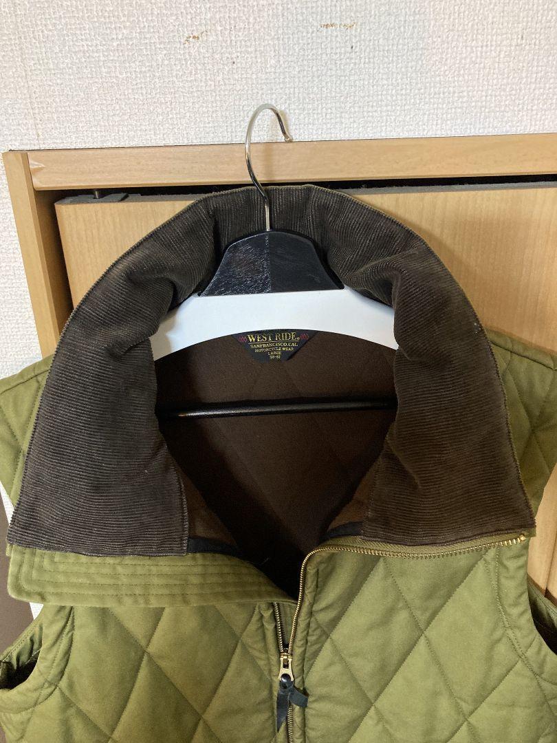 WEST RIDE オリーブグリーン キルティングベスト メンズ WEST RIDE オリーブグリーン キルティングベスト メンズ