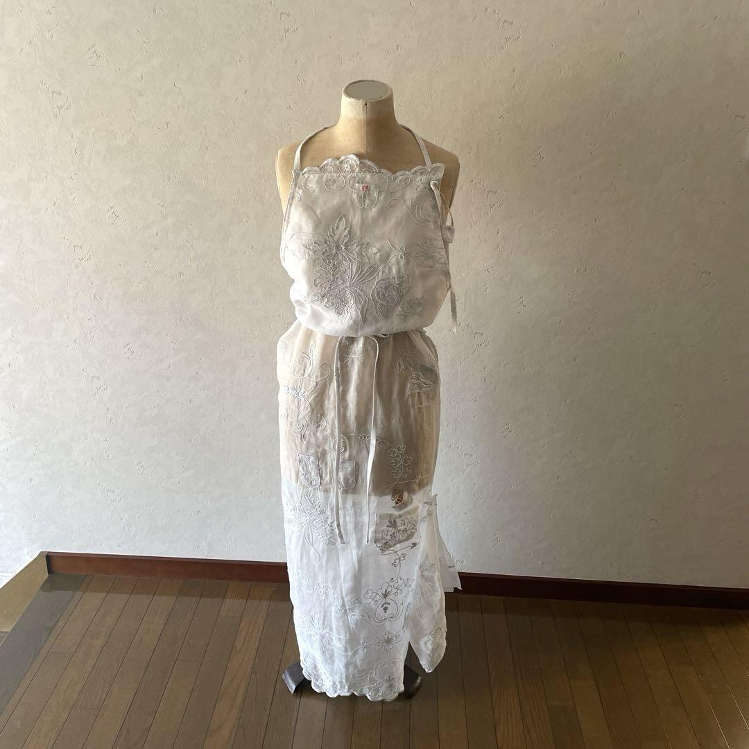 フランス　アンティーク　リネン　エプロン 大人用)フランス アンティークリネン エプロン H57cm | Le petit