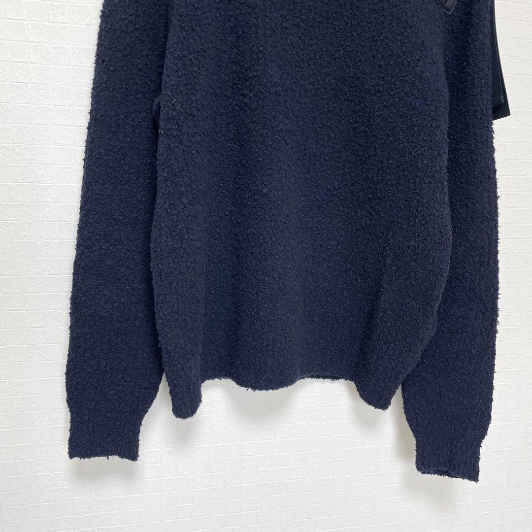【美品 カシミヤ混】モンクレール タートルネック ニット ダウン ネイビー M