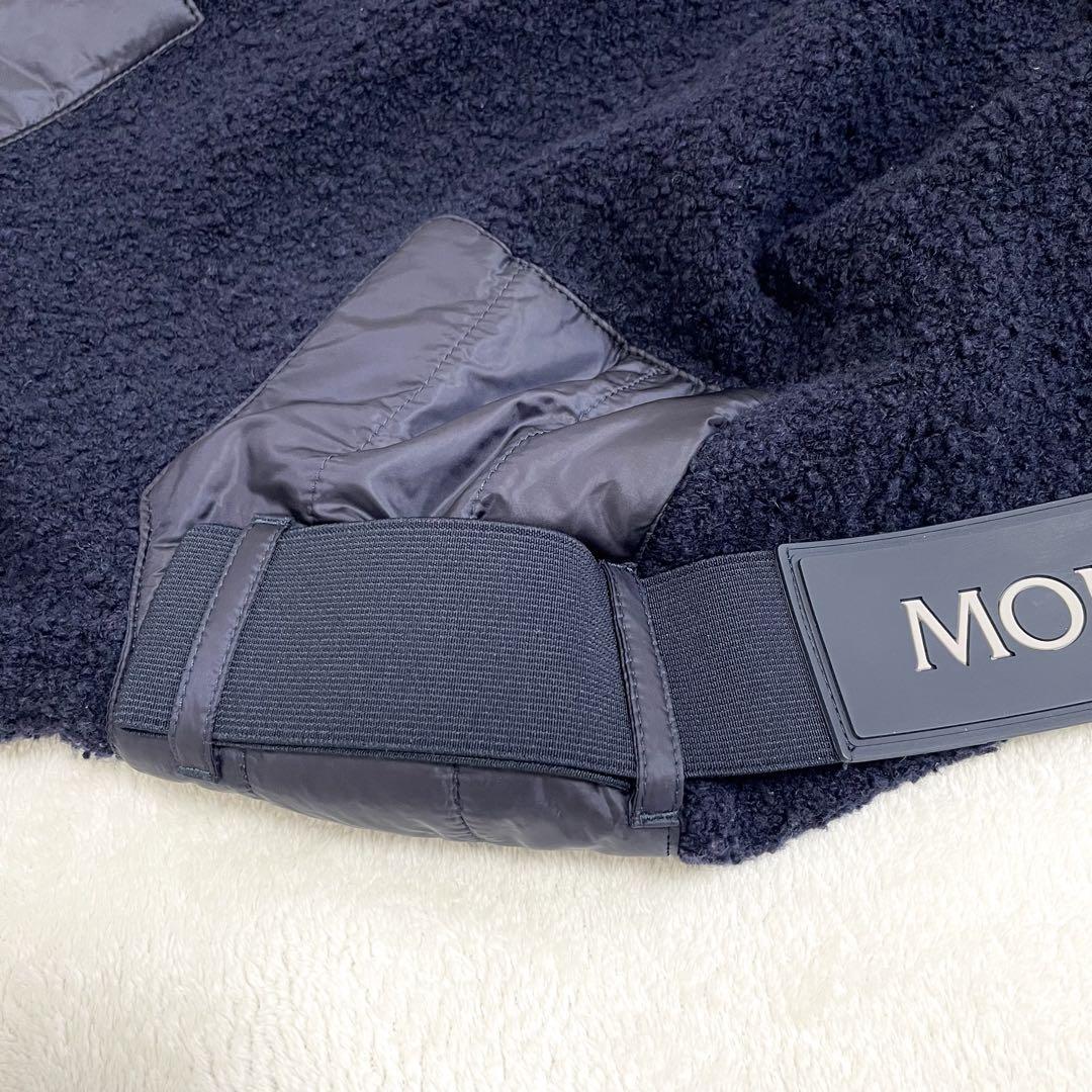 【美品 カシミヤ混】モンクレール タートルネック ニット ダウン ネイビー M