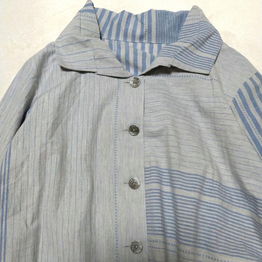 水色とグレー ワンピース