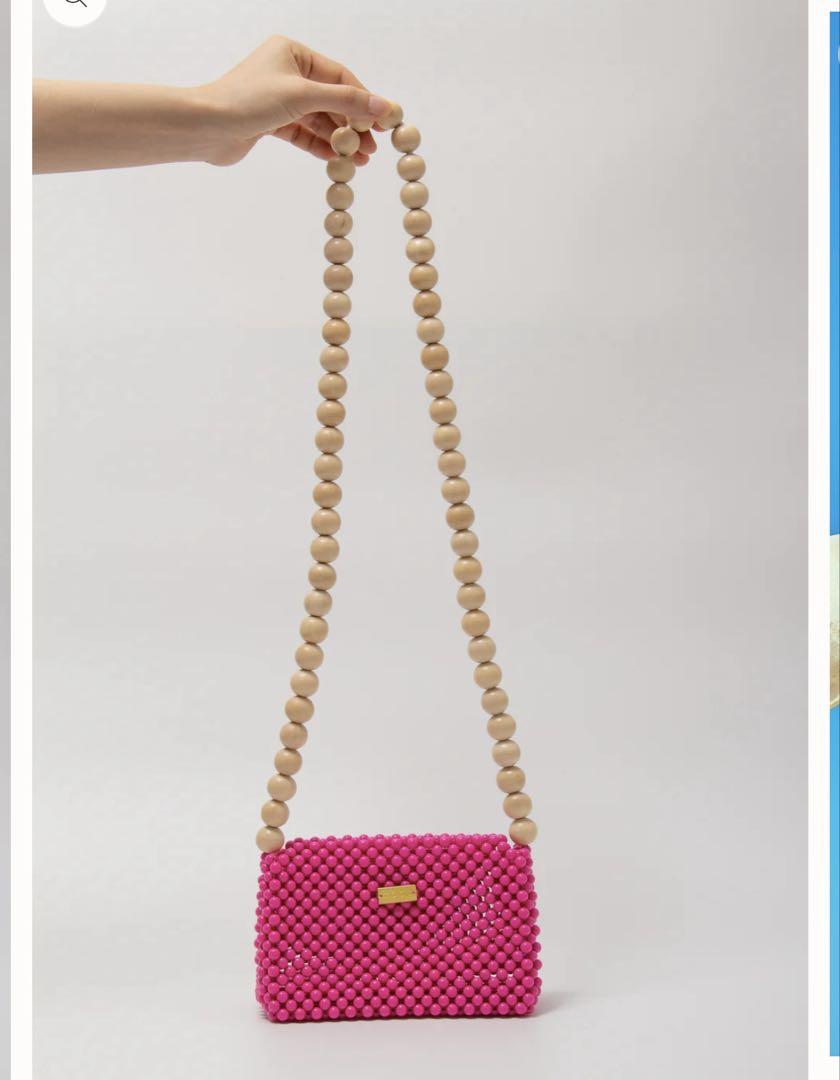 toos wood ball shoulder bag（vivid pink）