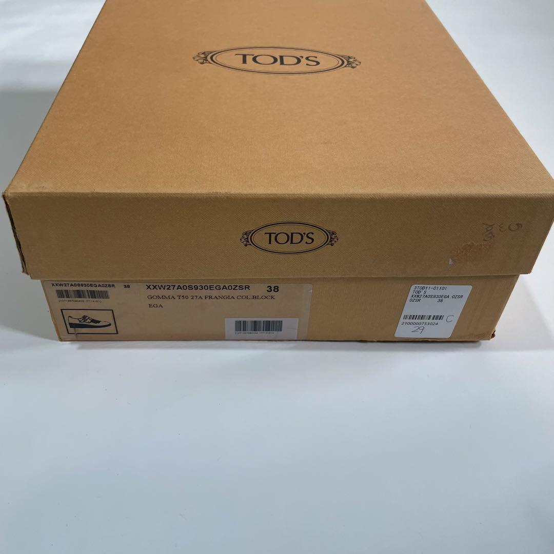 TOD'S 厚底ヒールローファー 38 フリンジデザイン イタリア製