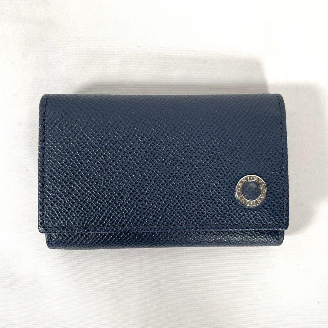 未使用 BVLGARI ブルガリ キーケース 6連 レザー ネイビー 画像2