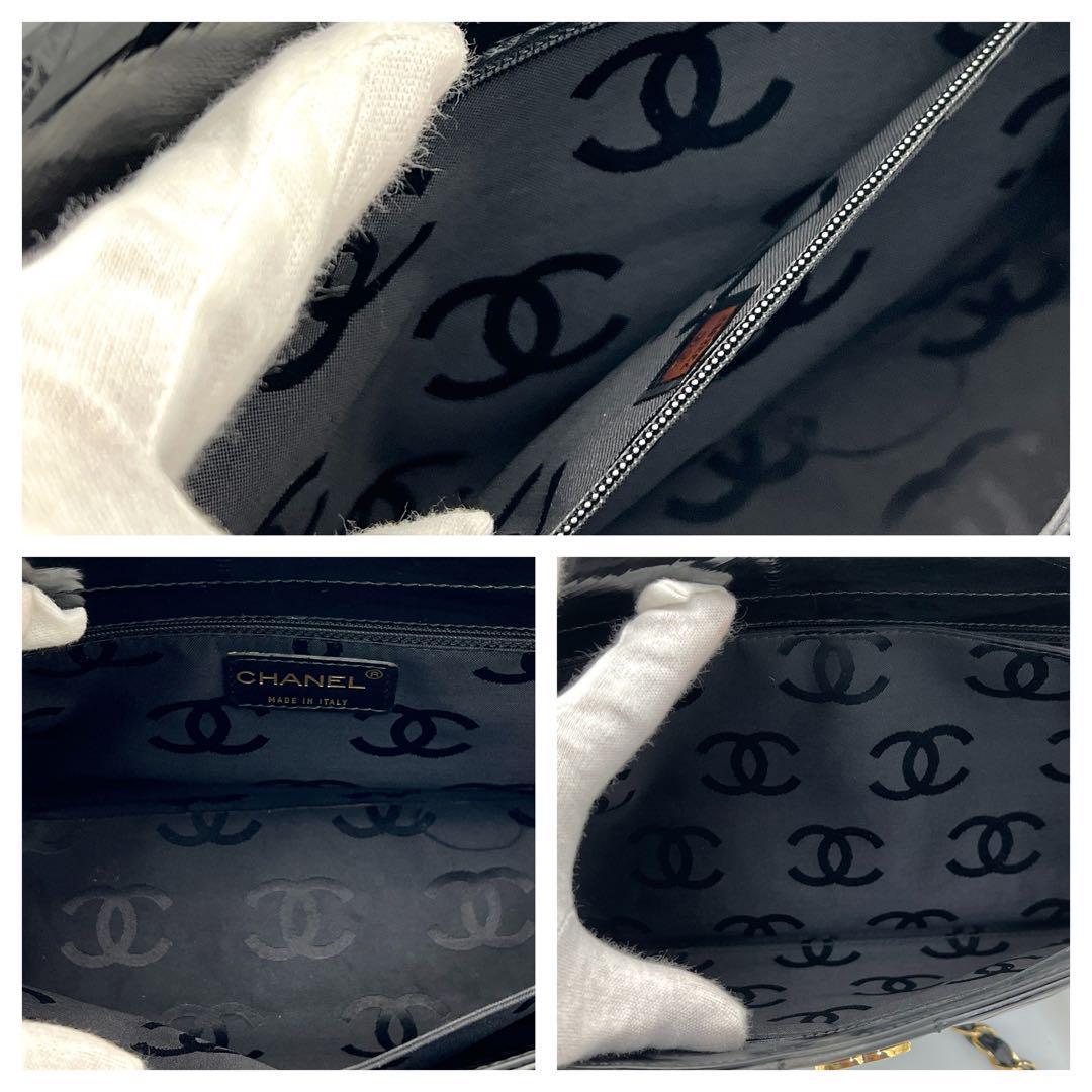 CHANEL チョコバー ココマーク チェーンショルダーバッグ エナメル