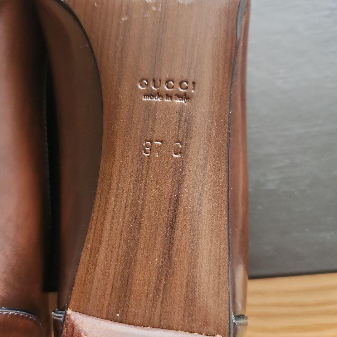 GUCCI★グッチ レザーポインテッドトゥハイヒール パンプス 37(24cm)