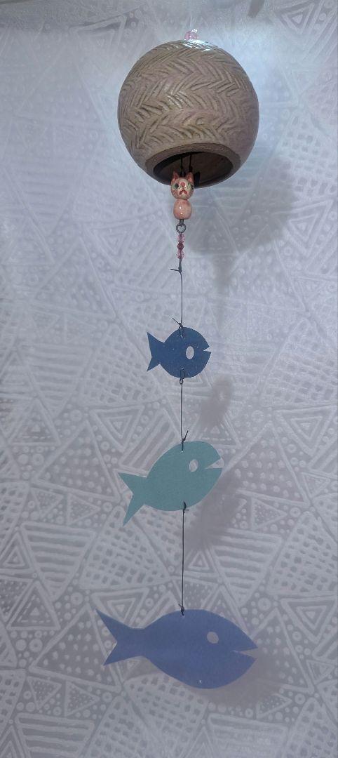 陶器製 風鈴 魚 モビールつき - メルカリ