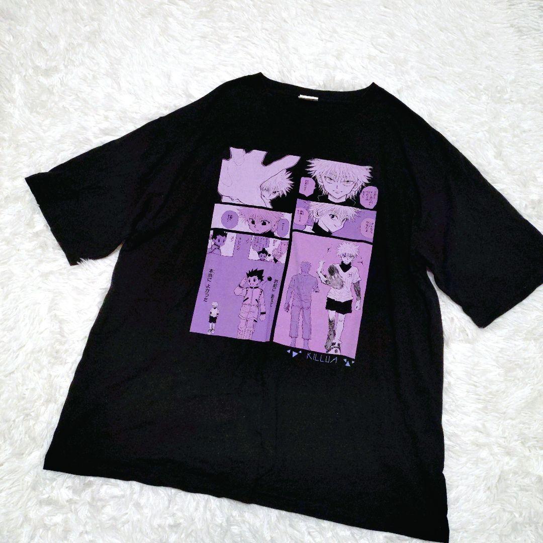 HUNTER×HUNTER ビッグシルエット キルア バースデー Tシャツ 黒 HUNTER×HUNTER ビッグシルエット キルア バースデー Tシャツ 黒