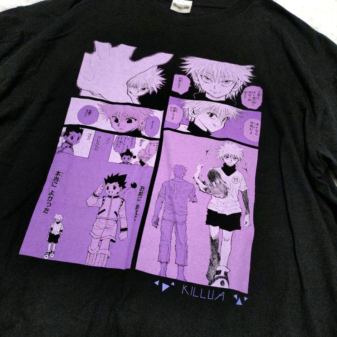 HUNTER×HUNTER ビッグシルエット キルア バースデー Tシャツ 黒 HUNTER×HUNTER ビッグシルエット キルア バースデー Tシャツ 黒
