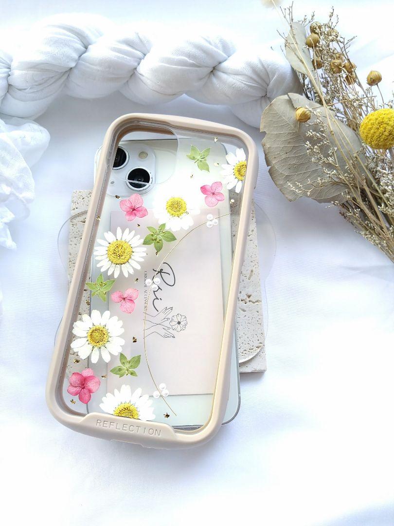 iPhoneSE2 12 13 14 15 16対応　押し花スマホケース