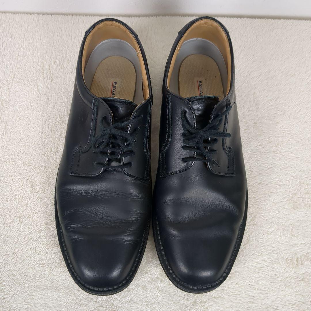 【人気】REGAL　プレーントゥ　レザー　黒　　ビブラムソール　外羽根　28cm 人気】REGAL プレーントゥ レザー 黒 ビブラムソール 外羽根 28cm
