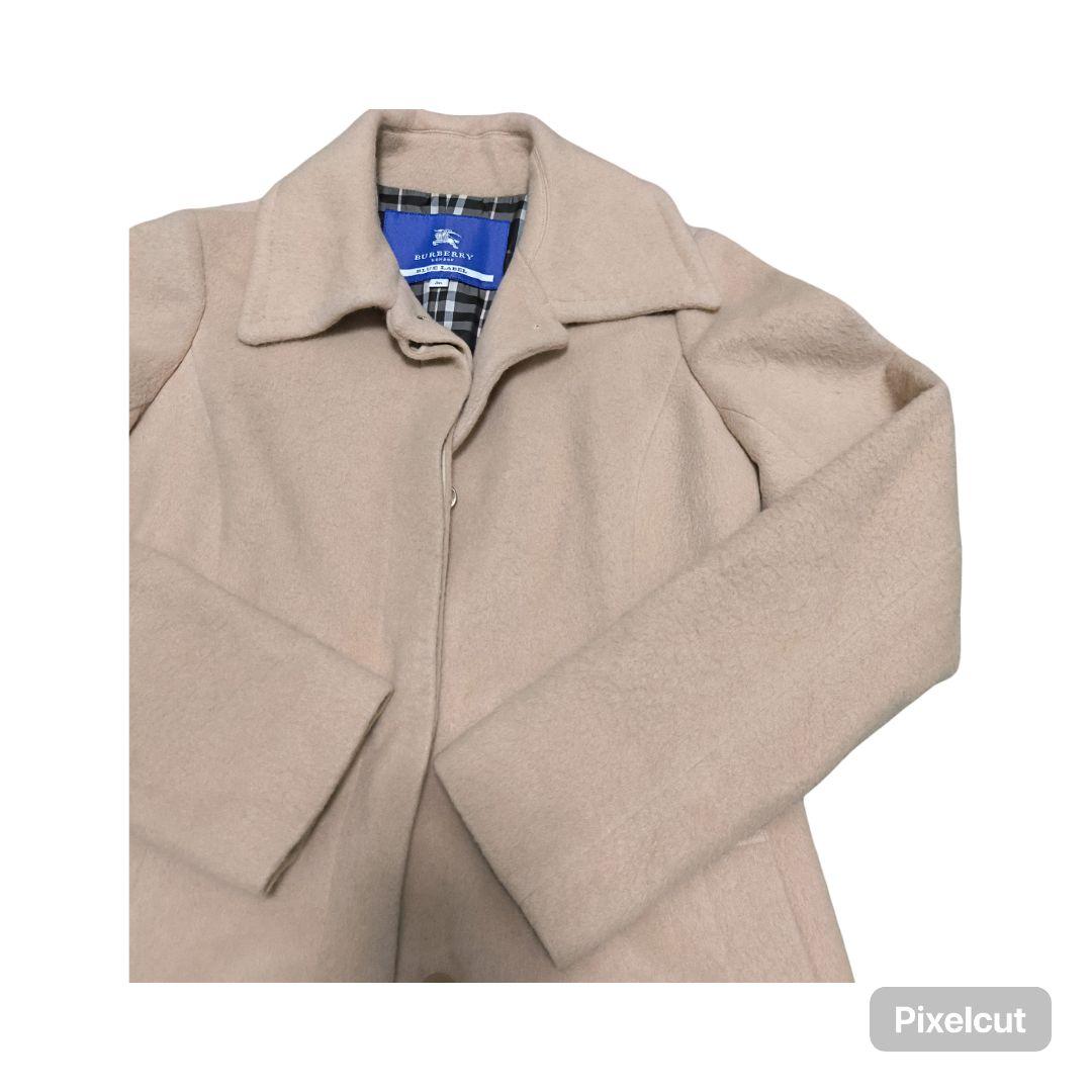 ✨アンゴラ混✨BURBERRYバーバリー ブルーレーベルウールコートベージュM オンラインショップ】 BURBERRY 美品＊バーバリーブルーレーベル