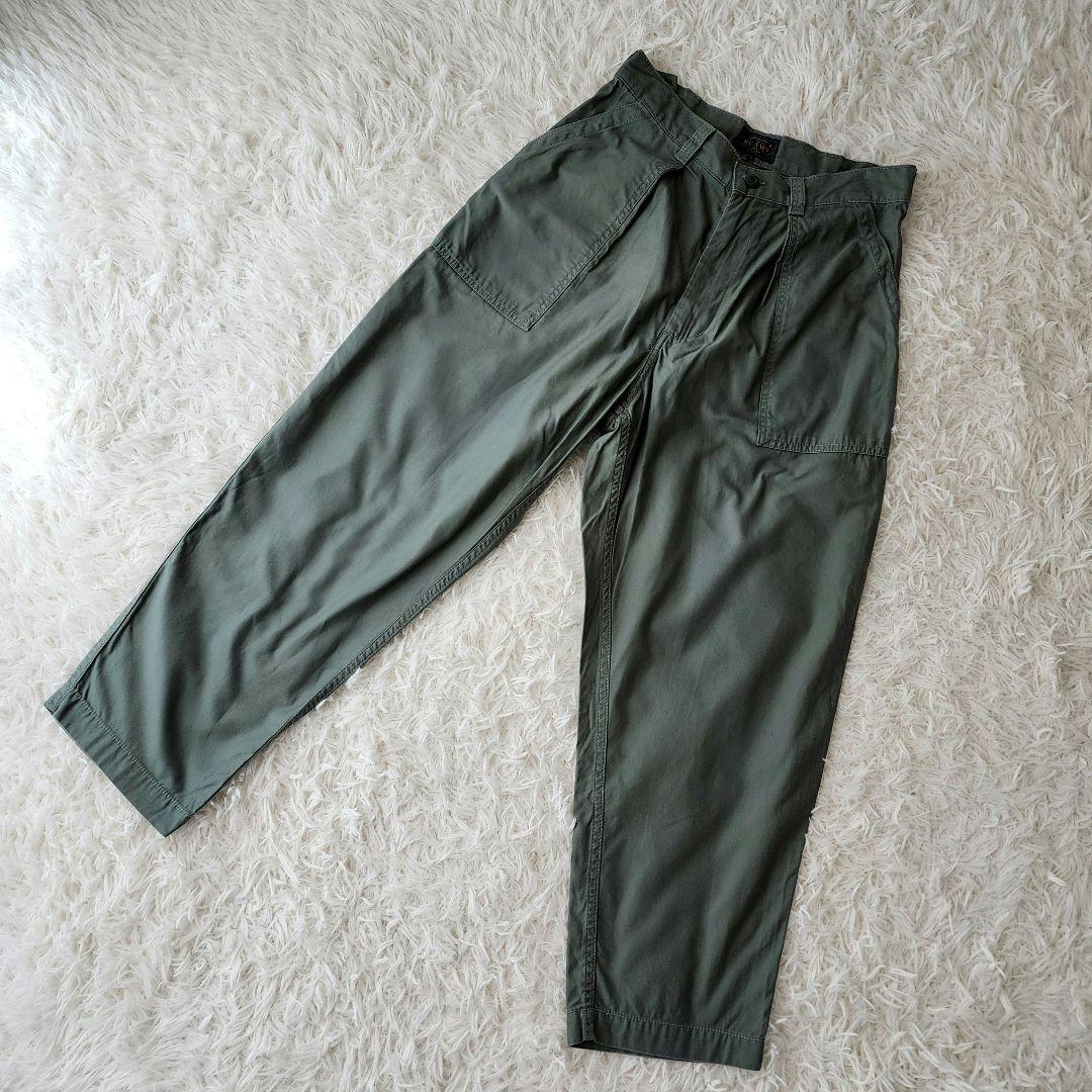 BEAMS PLUS バックサテンベイカーパンツ Sサイズ オリーブ