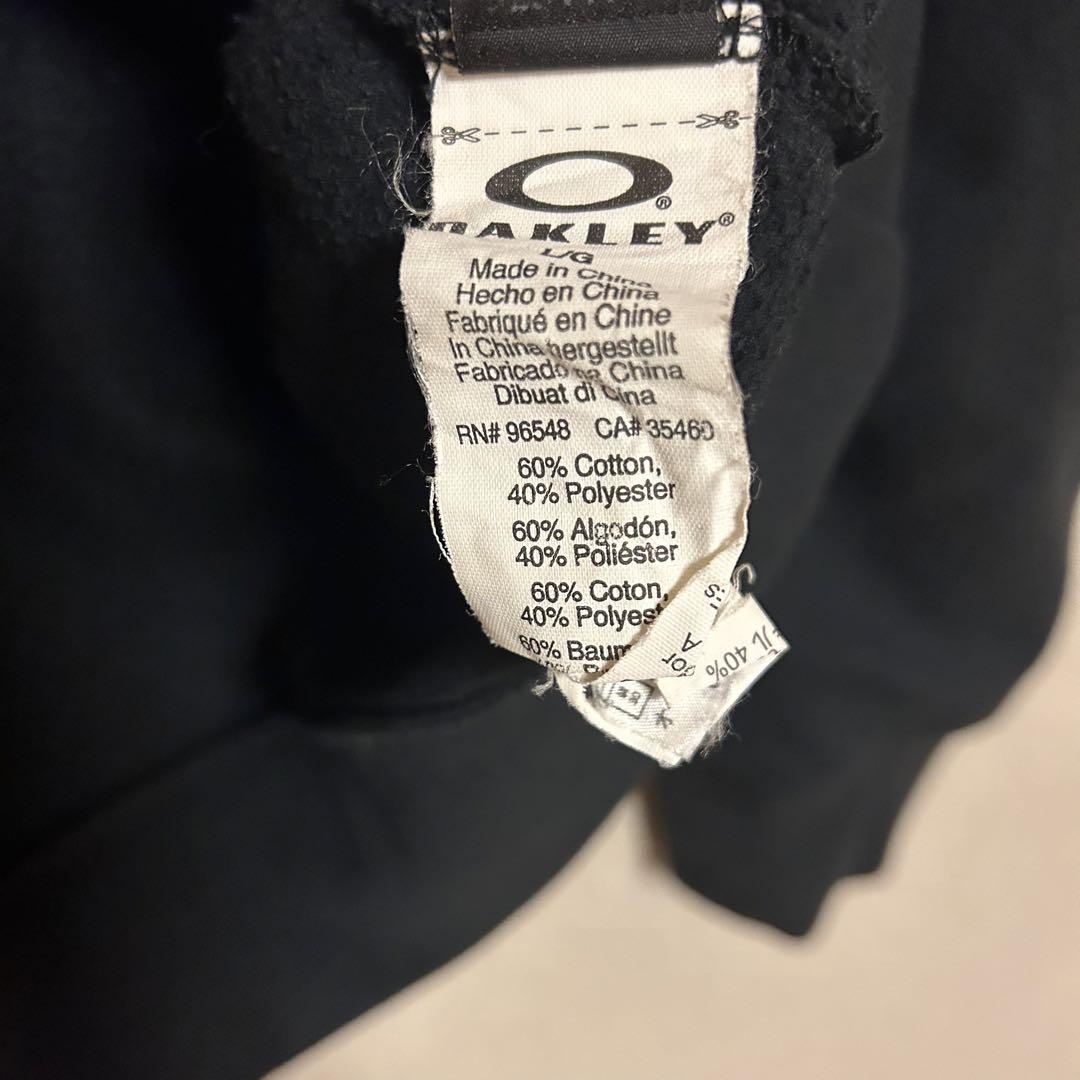 【超希少】old oakley ジップ パーカー デカロゴ プリント 黒 白 美