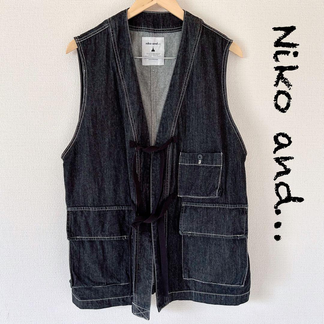 新品未使用 niko and ... ハギッテデニムベスト ブラック Niko and… ニコアンド C-1風デニムベスト ブラック 黒 - メルカリ