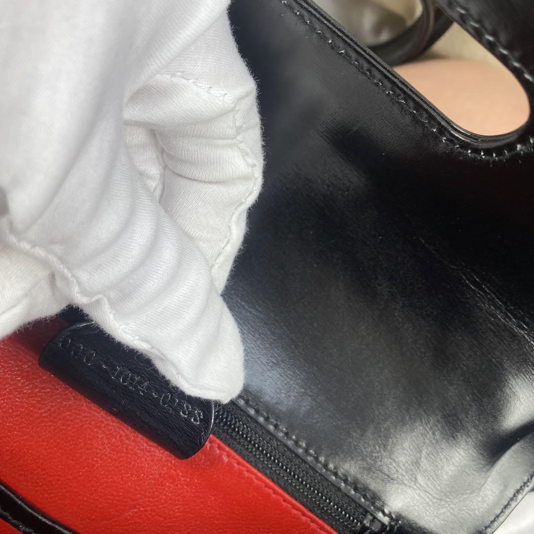 極美品　GUCCI ブラック レザーバッグ バンブー　2way