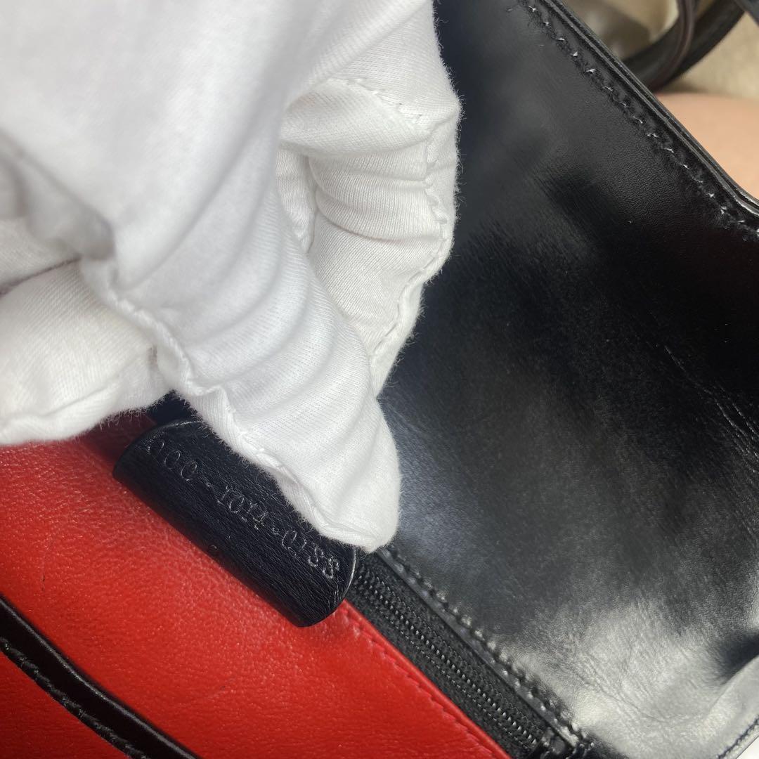 極美品　GUCCI ブラック レザーバッグ バンブー　2way