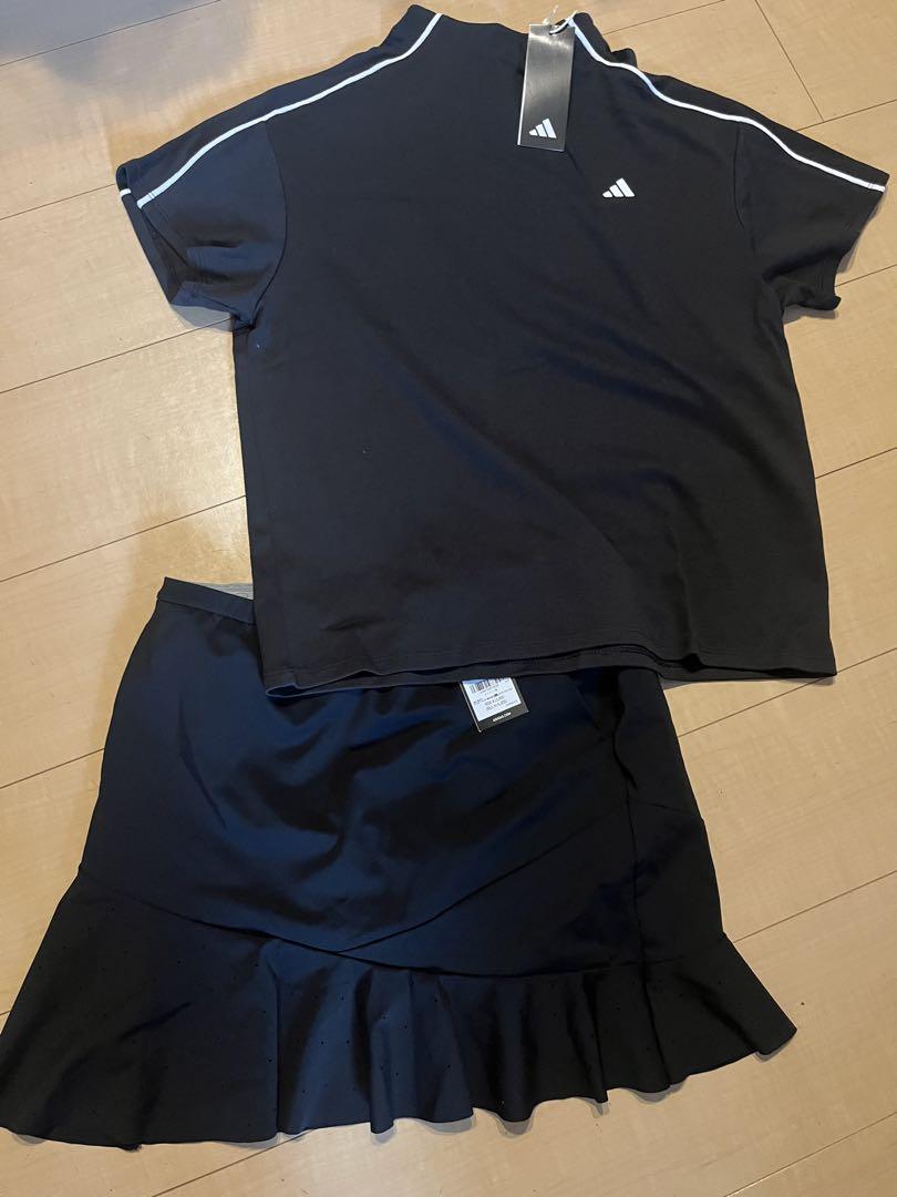 新品　アディダス　adidas ゴルフ　モックネック　ブラック　セットアップ　L