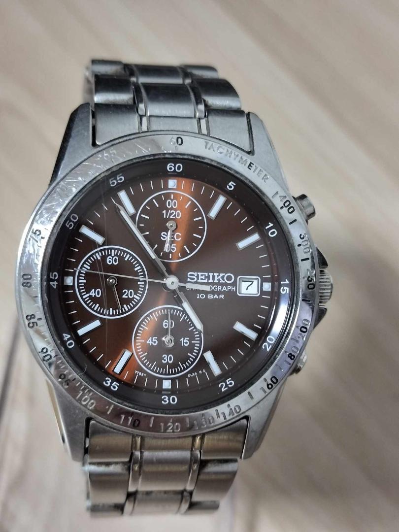 珍品SEIKO セイコー メンズ腕時計 7T92-0DW0 クロノグラフ デイト