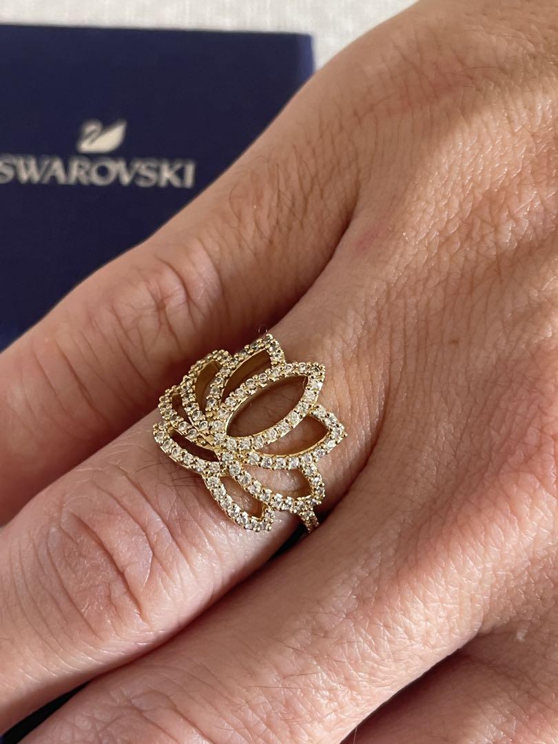 Swarovski スワロフスキーロータスリングリングゴールドロータスフラワー