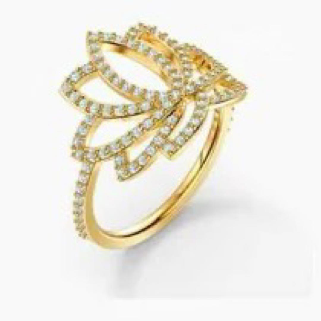 Swarovski スワロフスキーロータスリングリングゴールドロータスフラワー