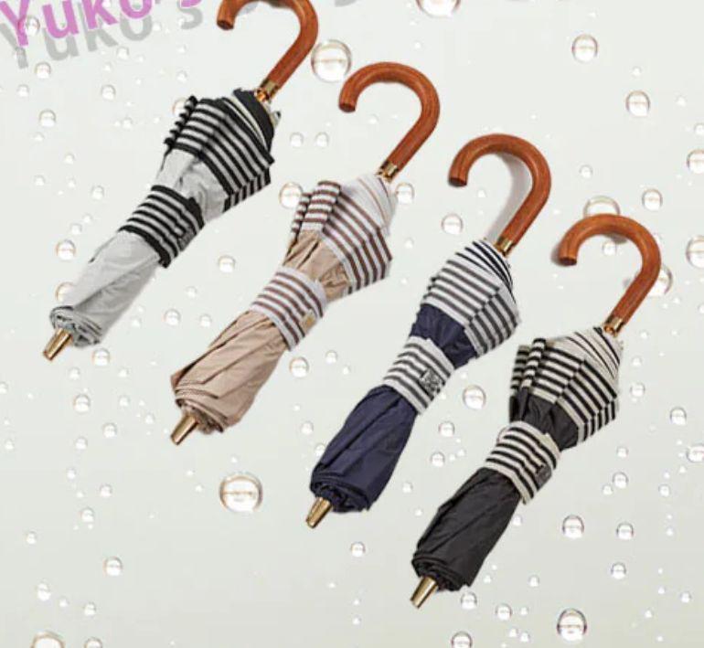 アシーナニューヨーク 日傘 晴雨兼用 ボーダー 黒 傘 - メルカリ