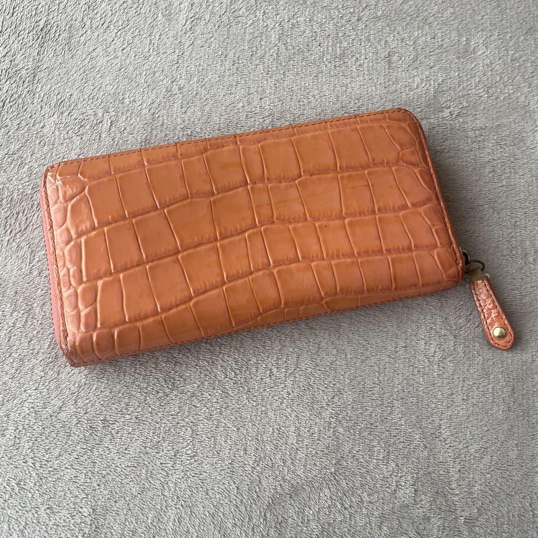 ☆COACH コーチラウンドファスナー長財布 クロコダイル型押