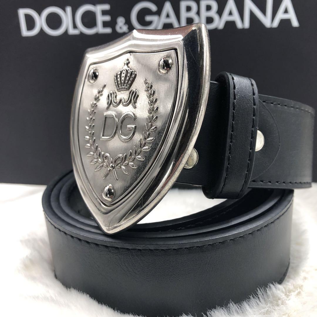 ✨希少・美品✨ ドルチェ&ガッバーナ ベルト エンブレム 王冠バックル ブラック