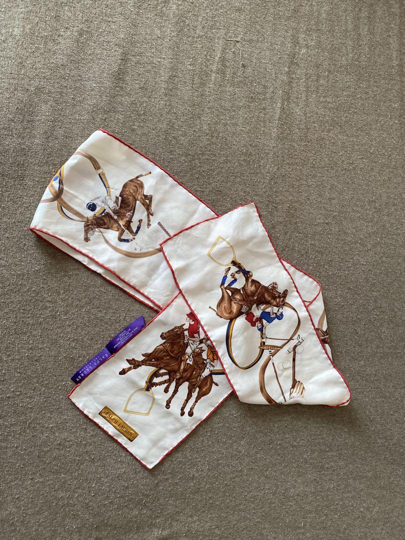 イタリア製 RALPH LAUREN 大判 ストール スカーフ シルク 乗馬 ラルフローレン 総柄 大判 スカーフ 正方形 乗馬 馬具柄