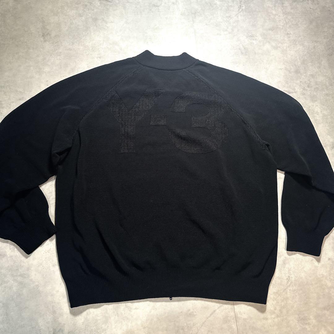 Yohji Yamamoto Y-3 ドライバーズニット 黒 背面ロゴ XL.