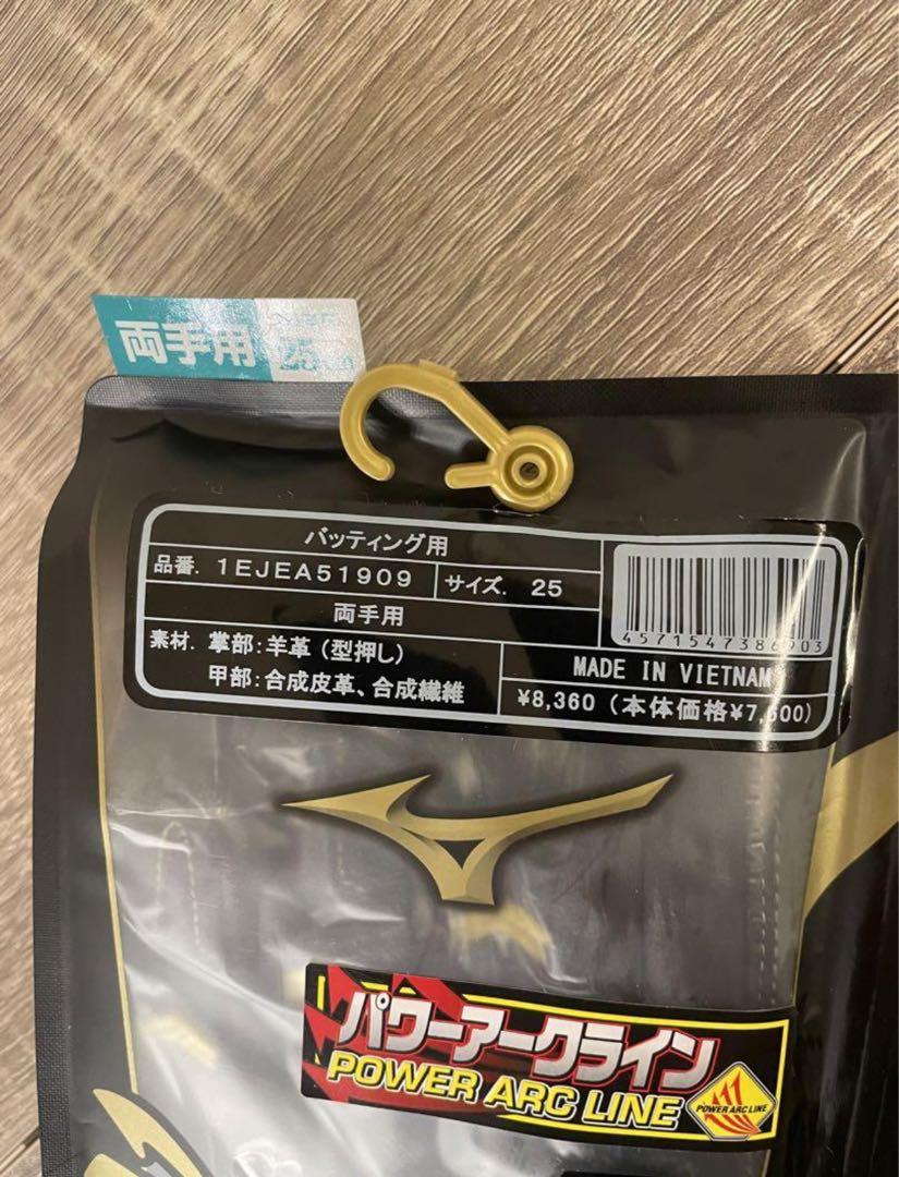 新品 Mizuno Proミズノプロ バッティンググローブ 両手用 25cm