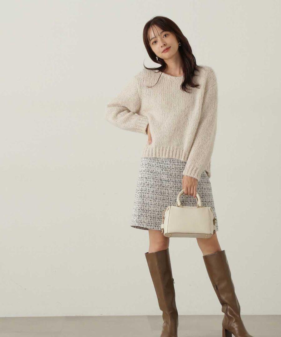 PROPORTION BODY DRESSING ミックスツイードミニスカート
