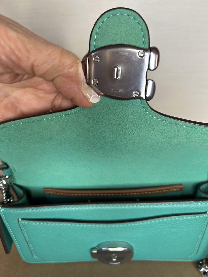 COACH ターコイズ ショルダーバッグ coachターコイズ レザー ショルダーバッグ