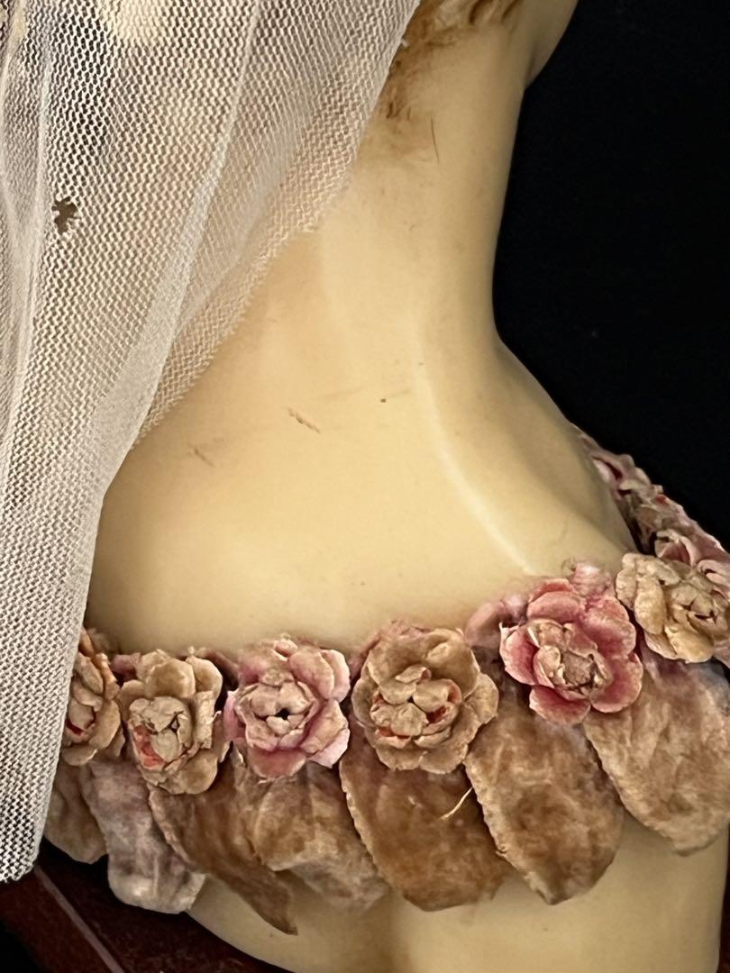 ②アンティーク　布花　薔薇　フランス　ビスクドール 花冠　ハンドメイド　素材 ①アンティーク 布花 薔薇 フランス ビスクドール 花冠