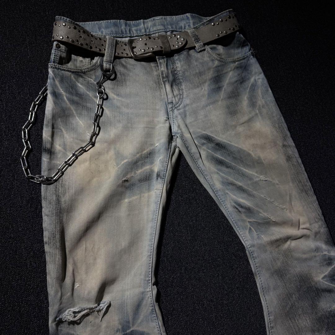 00s BUFFALO BOBS grunge flare denim y2k