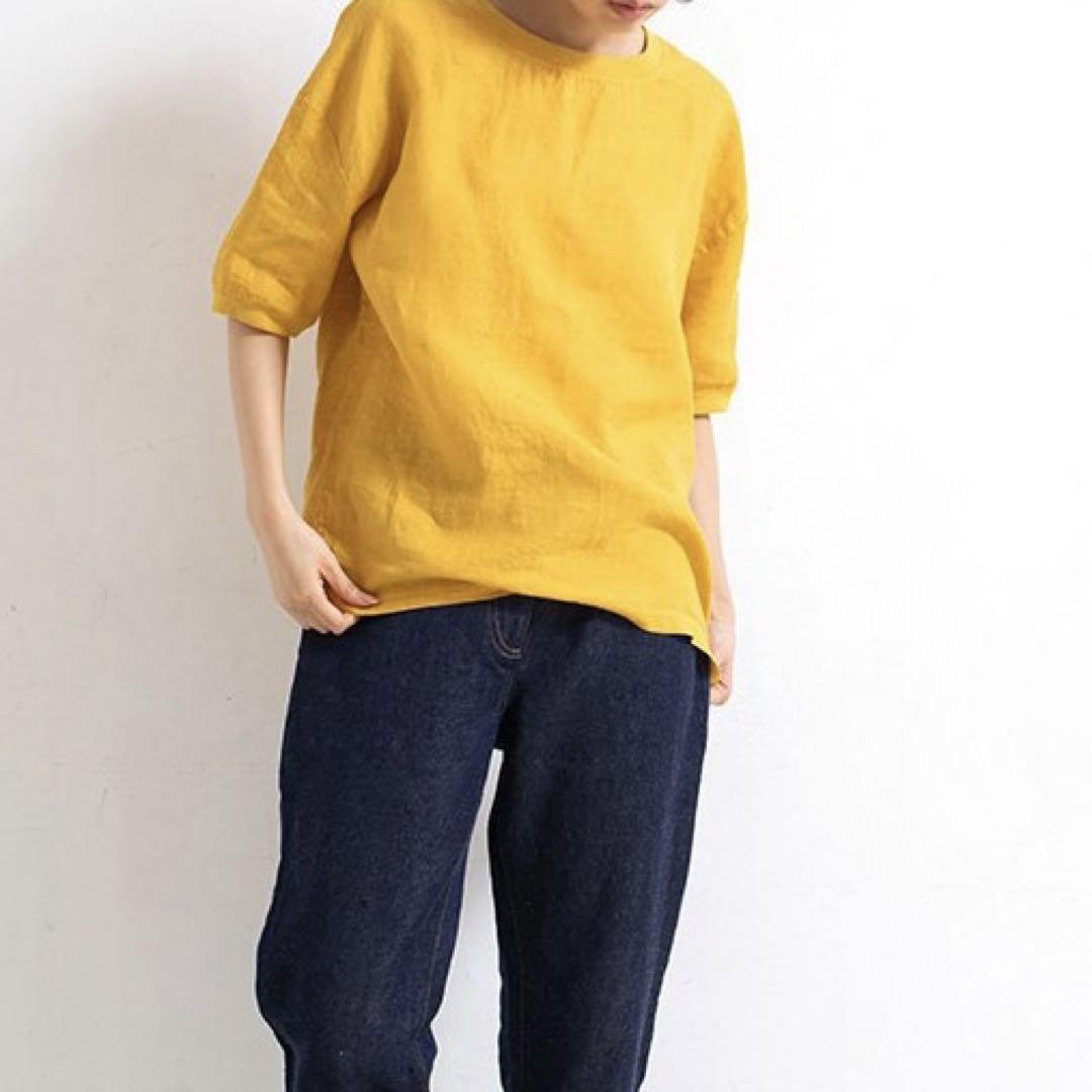 新品同様 【人気】中川政七商店 麻布Ｔシャツ イエロー