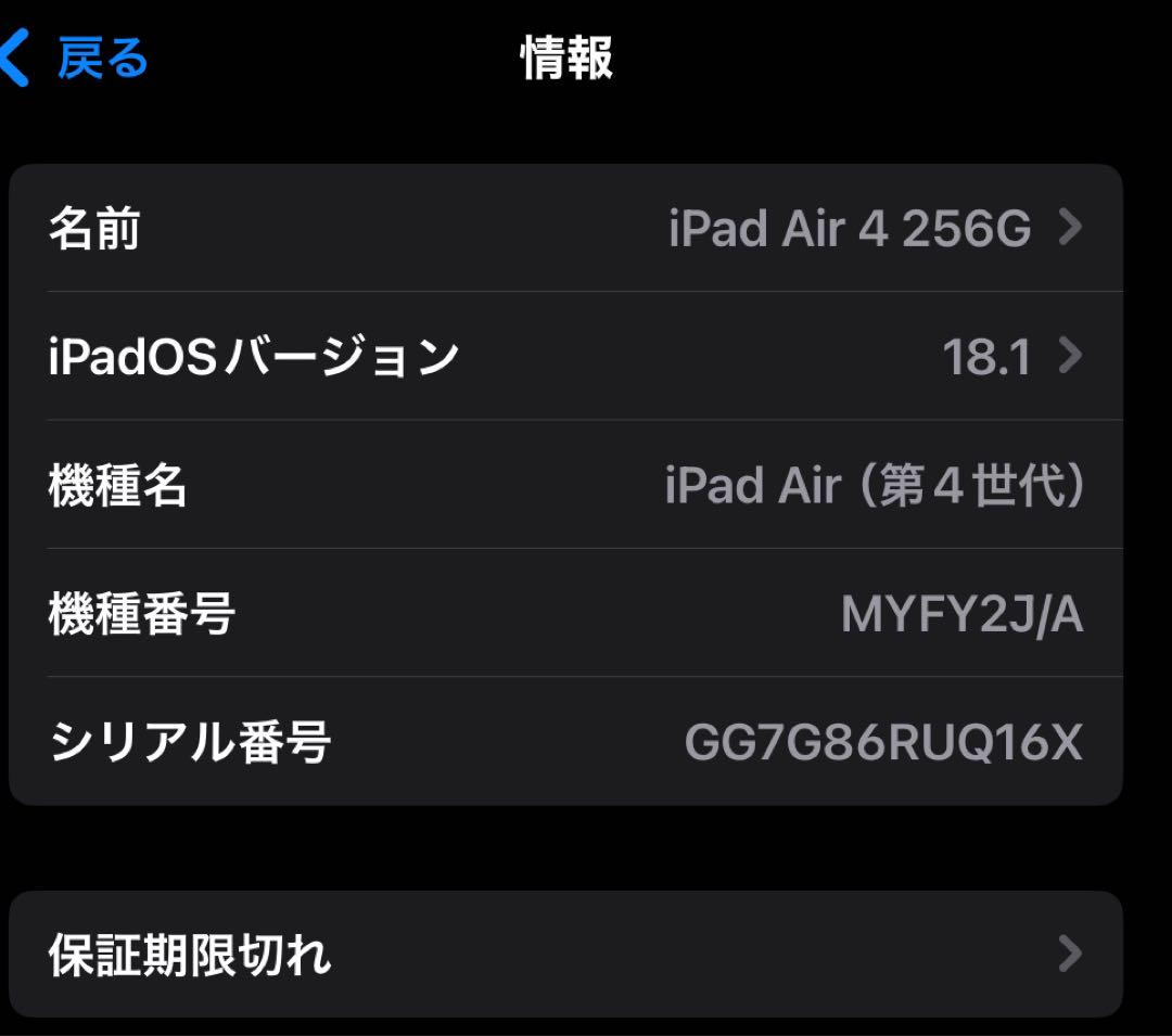 Air 4スカイブルー本体だけ