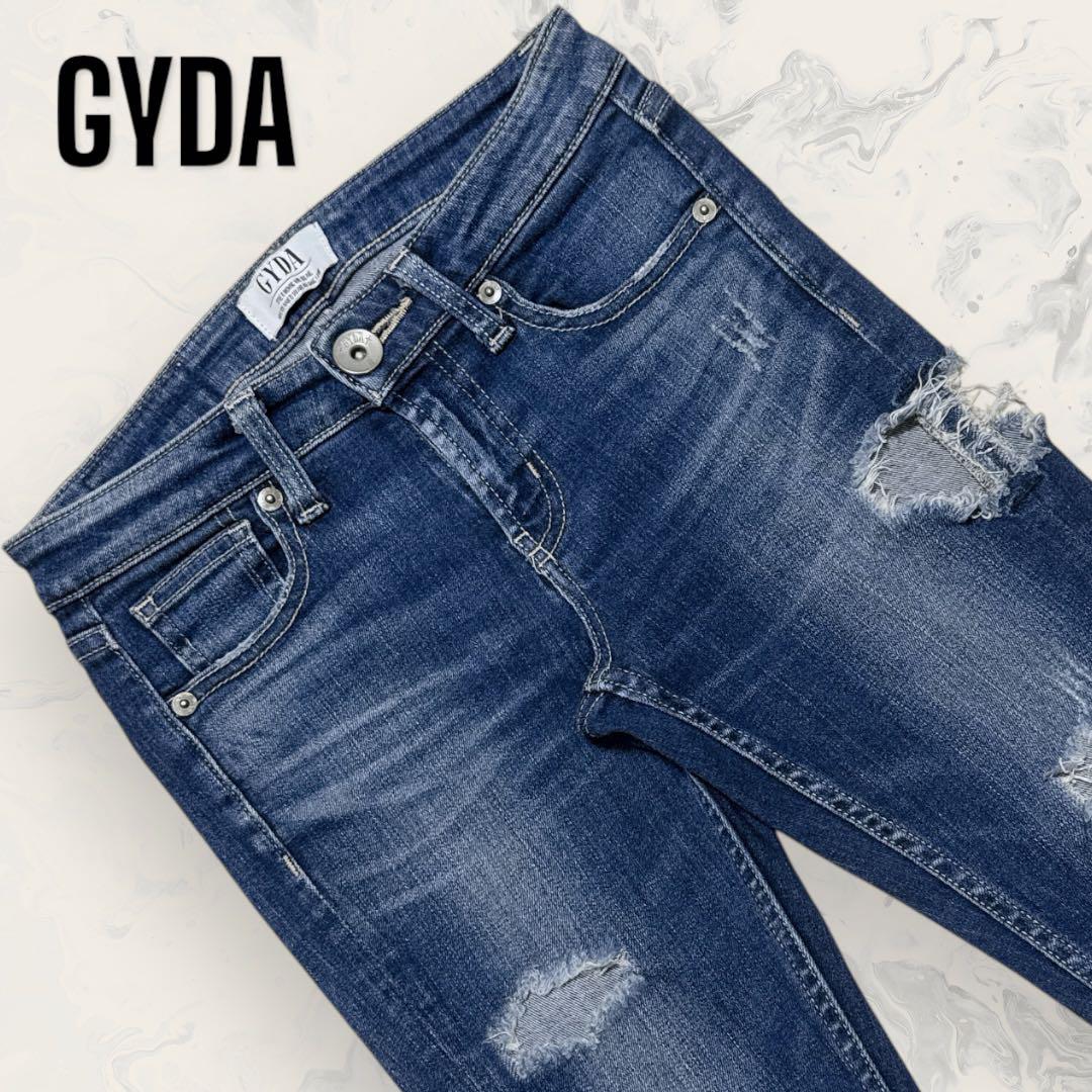 GYDA サイド ダメージ スキニー デニム パンツ