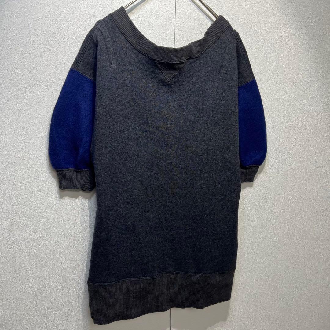 希少 sacai 上質 ウール 変形 ドッキング デザイン 半袖 ニット 1