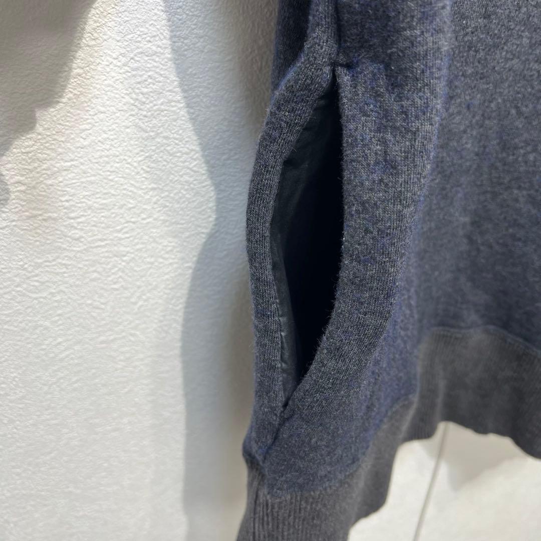 希少 sacai 上質 ウール 変形 ドッキング デザイン 半袖 ニット 1