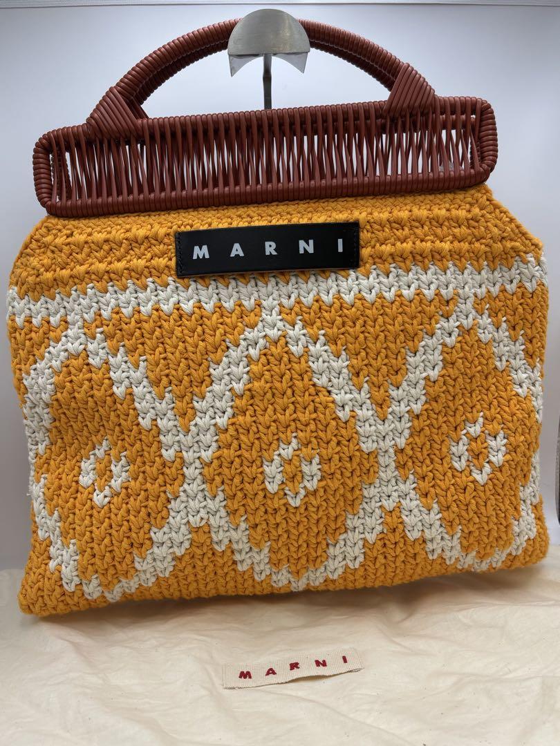 極美品】 MARNI マルニマーケット クロシェ ハンモック フレームバッグ