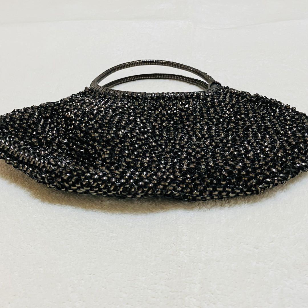 美品 アンテプリマ ワイヤーバッグ リボン 大きめ ブラック