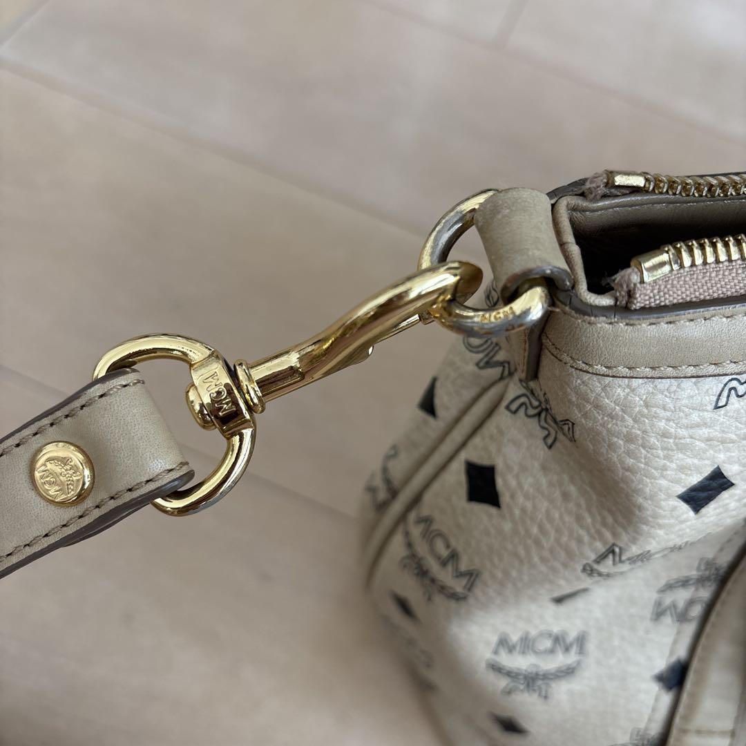 MCM ロゴプリント トートバッグ ベージュ