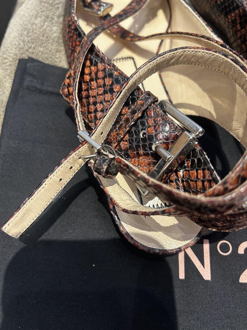 N°21 イエローポインテッドトゥフラットシューズ 37