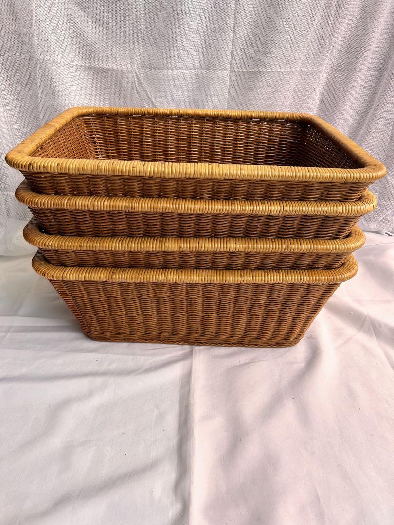 【新品・未使用品】ラタンのカゴ　4個セット！　おしゃれラタンカゴ