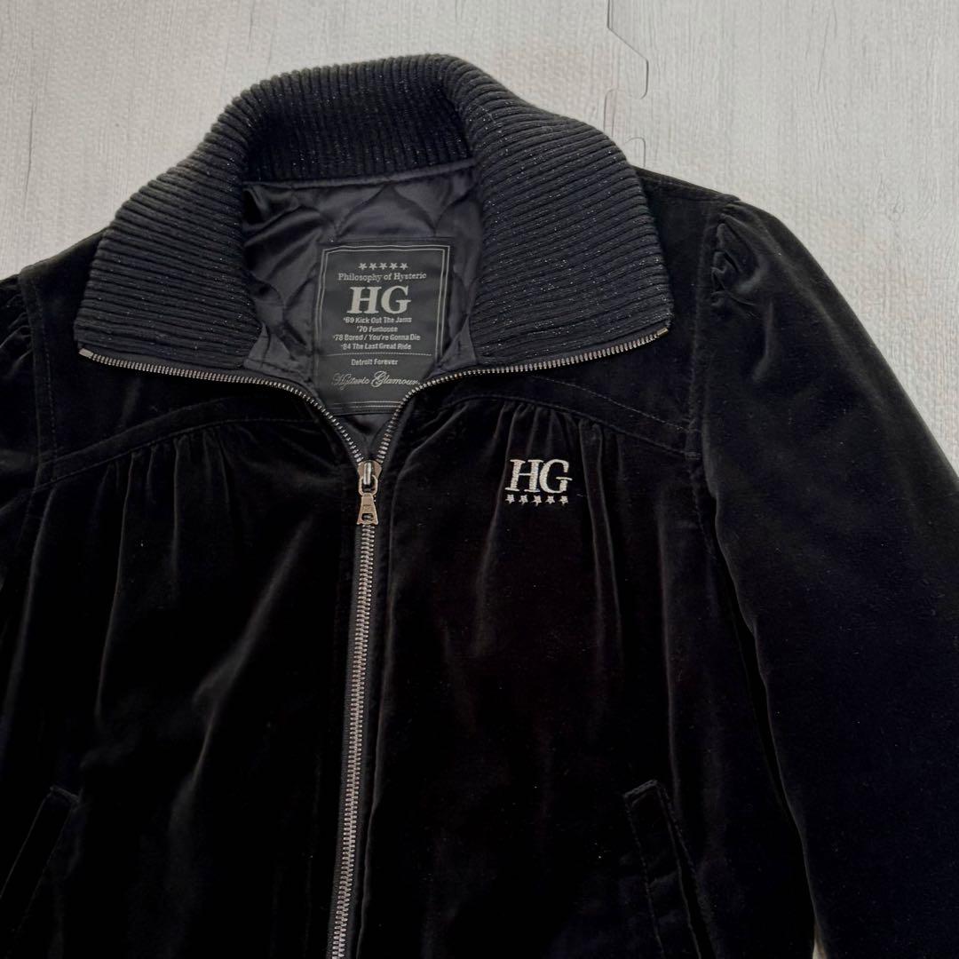 即完売 HYSTERIC GLAMOUR 刺繍ロゴ ベロア ジャケット ブルゾン 即完売 HYSTERIC GLAMOUR 刺繍ロゴ ベロア ジャケット ブルゾン
