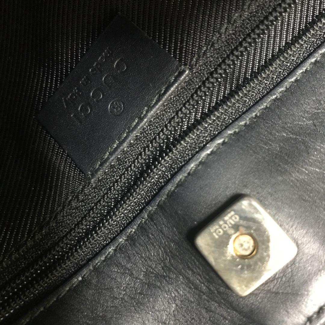GUCCI グッチ ショルダー バッグ 黒 ワンショルダー GG 柄 キャンバス