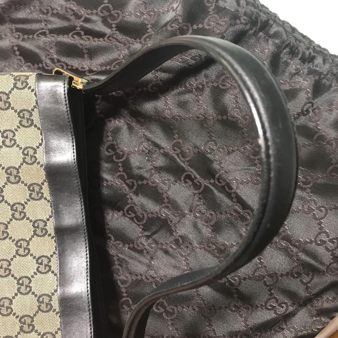 GUCCI グッチ ショルダー バッグ 黒 ワンショルダー GG 柄 キャンバス
