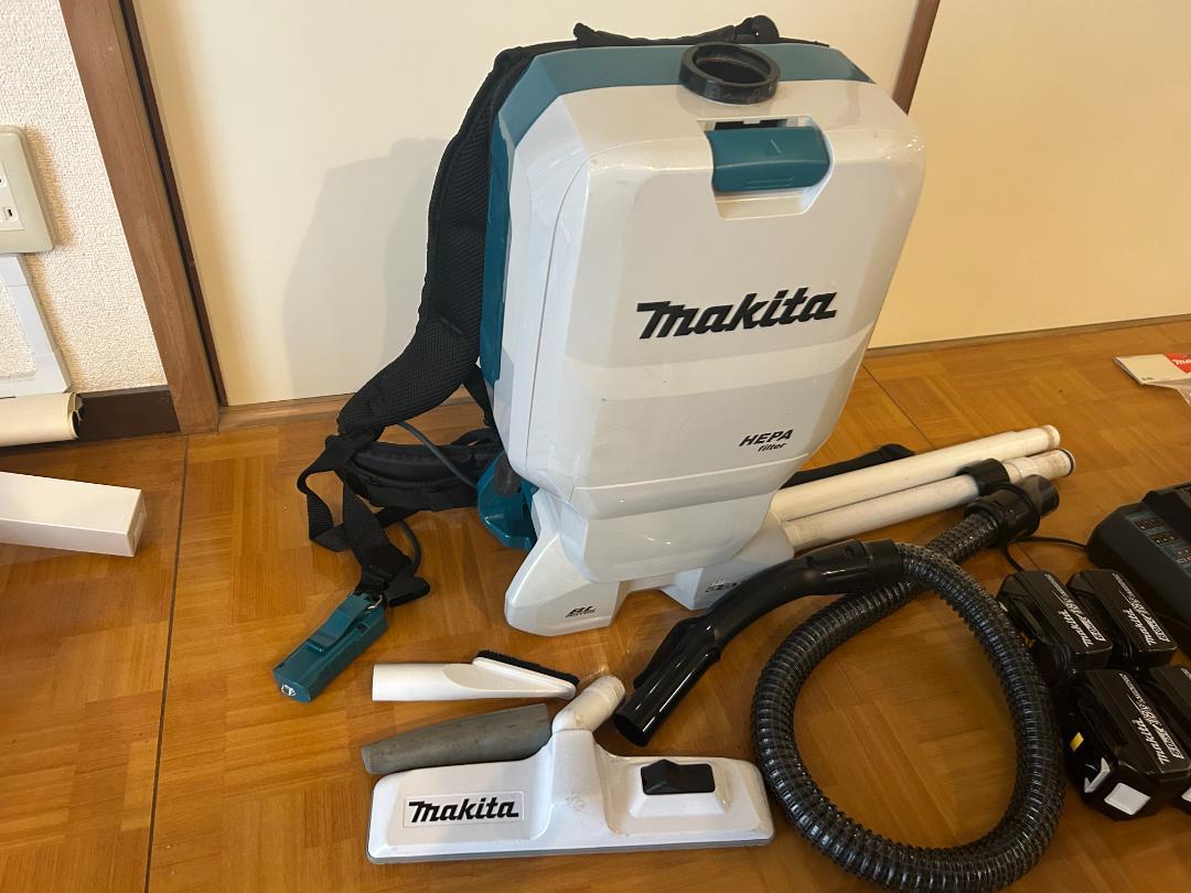 Makita 充電式背負クリーナ VC660D バッテリー4個、充電器付属
